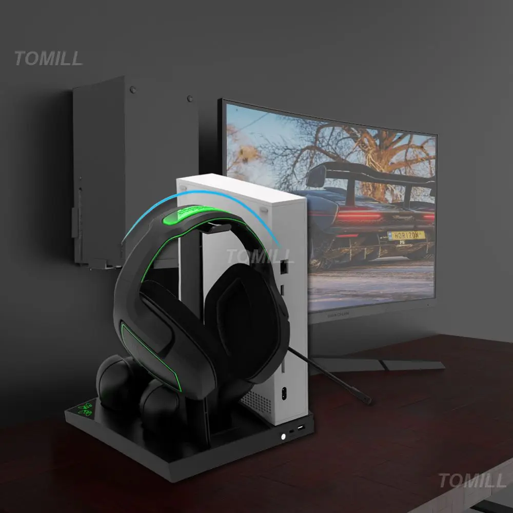 

Cooling Charging Base Heat Dissipation 1400mah Game Host Cooling Fan Base With Charging Indicator For Xboxseriess Black Abs