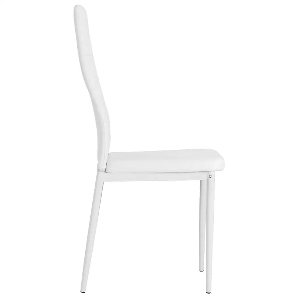 

Kitchen White Dining Chairs Set of 2 for Dining Room Modern Chair Decor 2 pcs Faux Leather