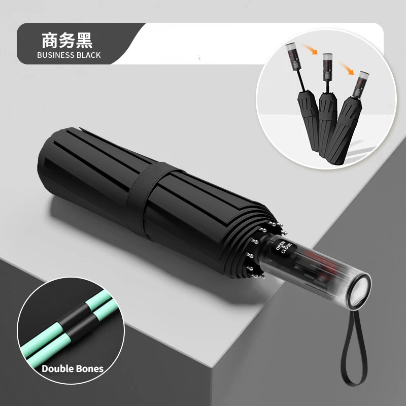 

Автоматический зонт с защитой от отскоков, 24 кости, с увеличенной и утолщенной защитой от солнца и ветра