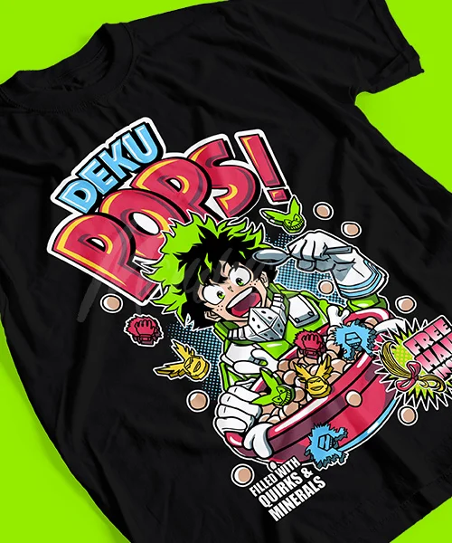 Футболка для аниме-героев Деку Попов хлопьев