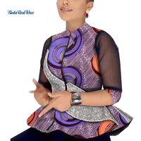 african bazin riche tops shirts for women plus size traditional women african print half sleeve tops clothing dashiki wy9370