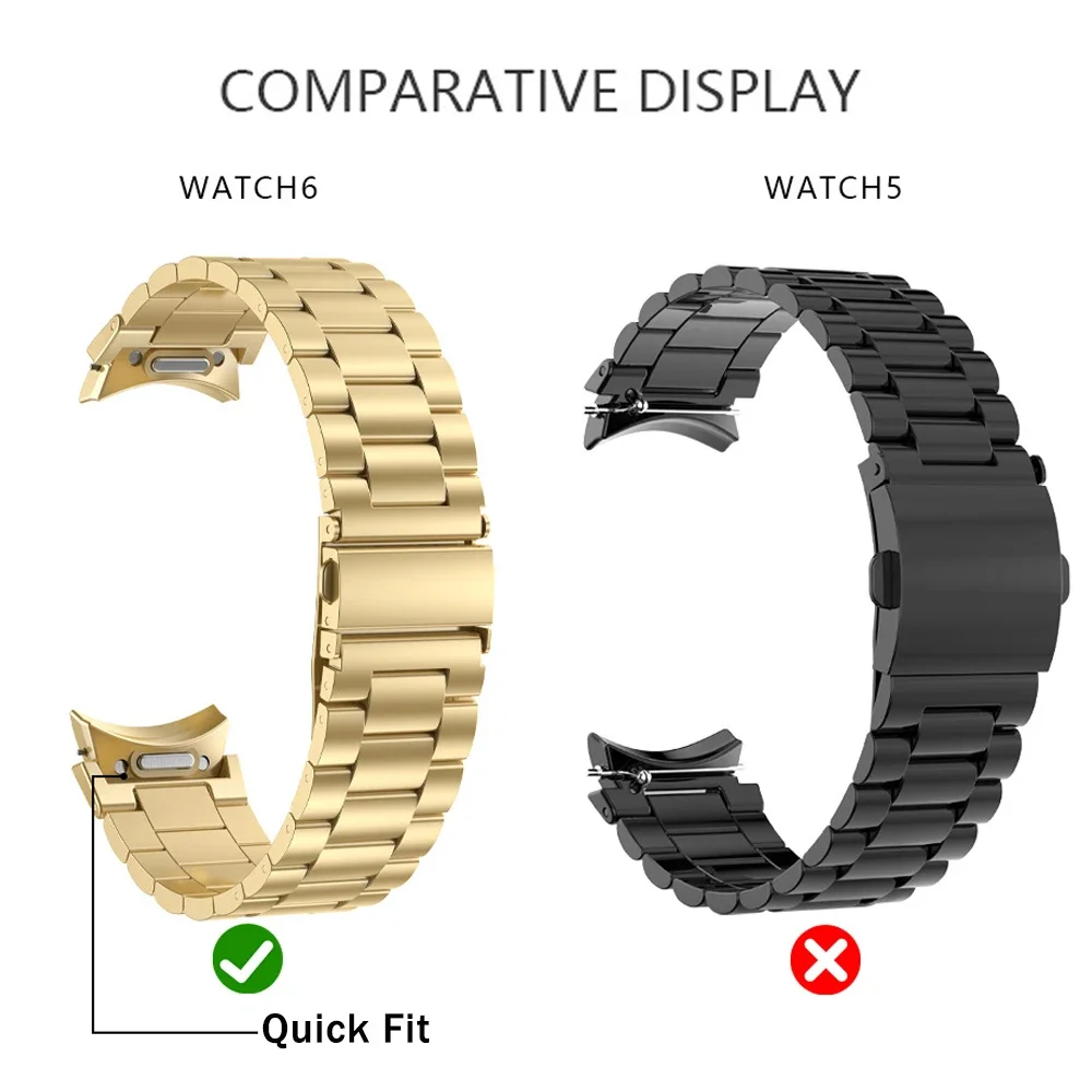 Ремешок из нержавеющей стали для Samsung Galaxy Watch 4/5/6 40/44/6 43/47 мм