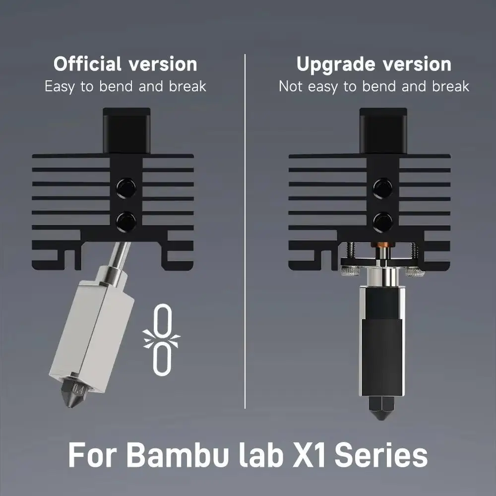 Фото Полный Hotend для Bambu Lab X1 X1C P1P P1S с термистором и насадкой из закаленной стали Полный Bamboo Lab X1 Carbon Hot End №4