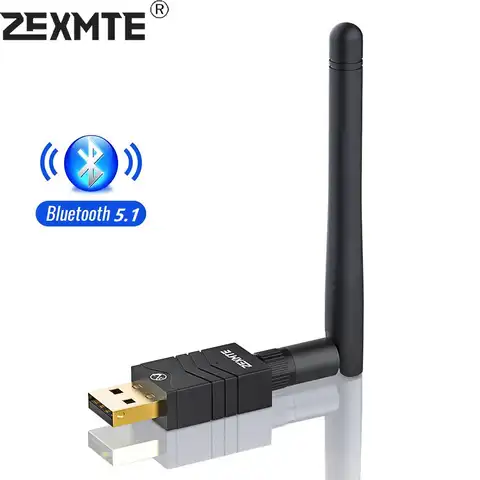 USB-адаптер Bluetooth Zexmte для ПК, динамика, мыши, музыкального аудиоресивера, передатчик Bluetooth 5,1, адаптер Windows 11/10/8/7