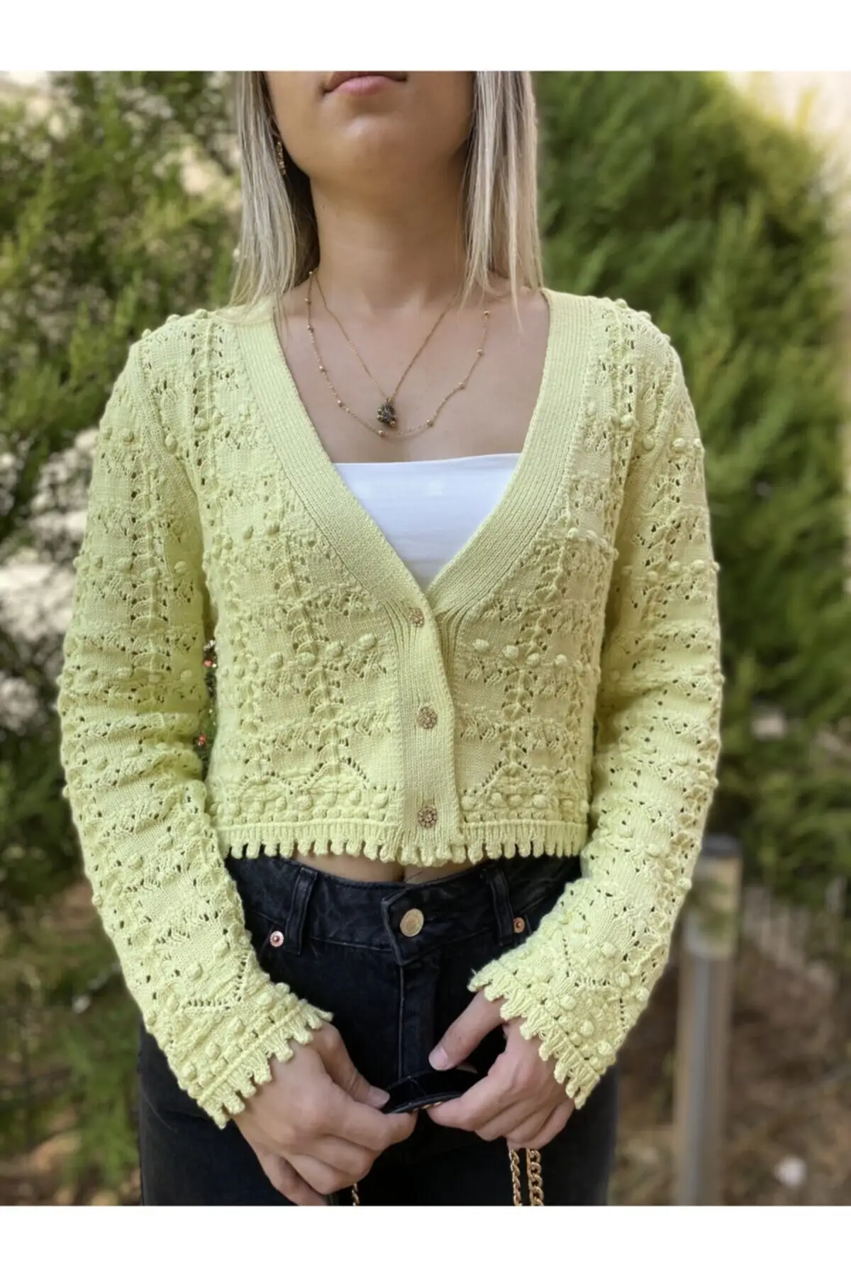 

Women's Cardigan Baby Yellow Casual Knitted High Quality Fashion Cardigan Sweaters Loose Sweater Jumper