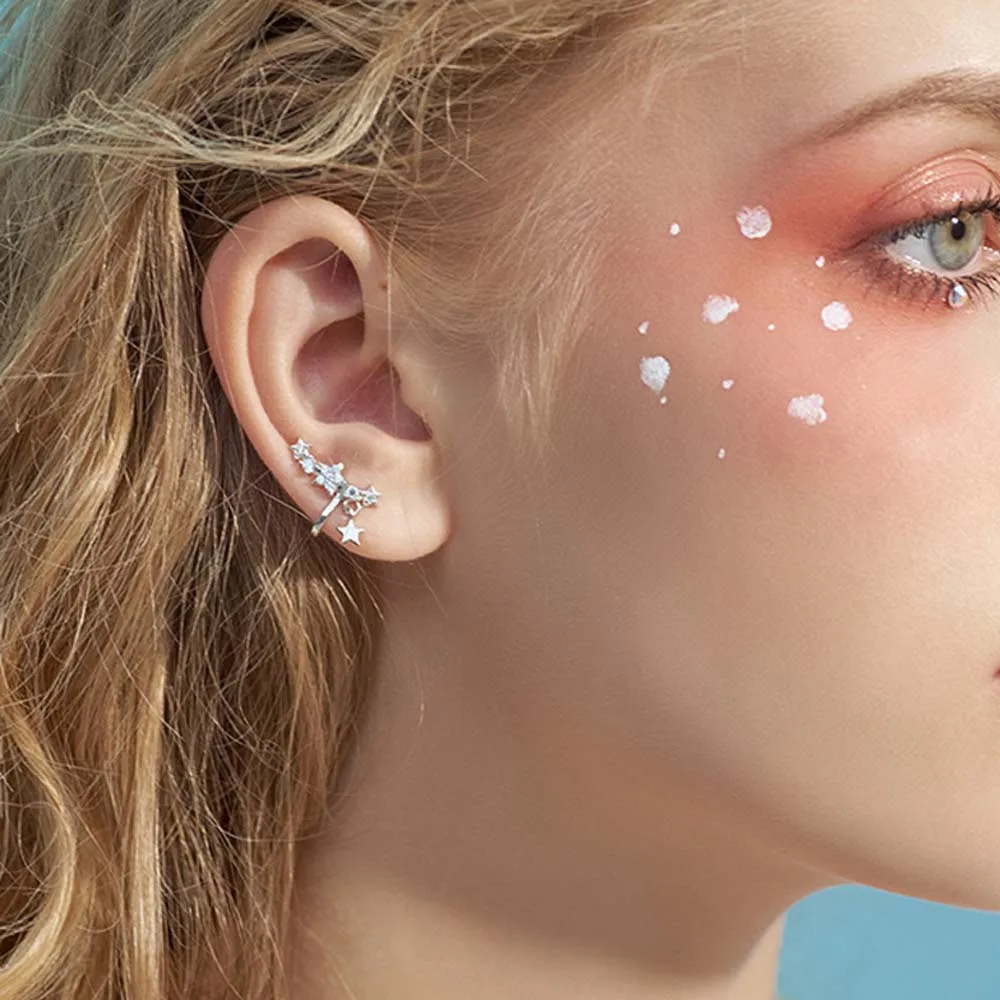 Tide Temperament корейские бриллианты женские гипсофилы манжеты для ушей клипсы серьги