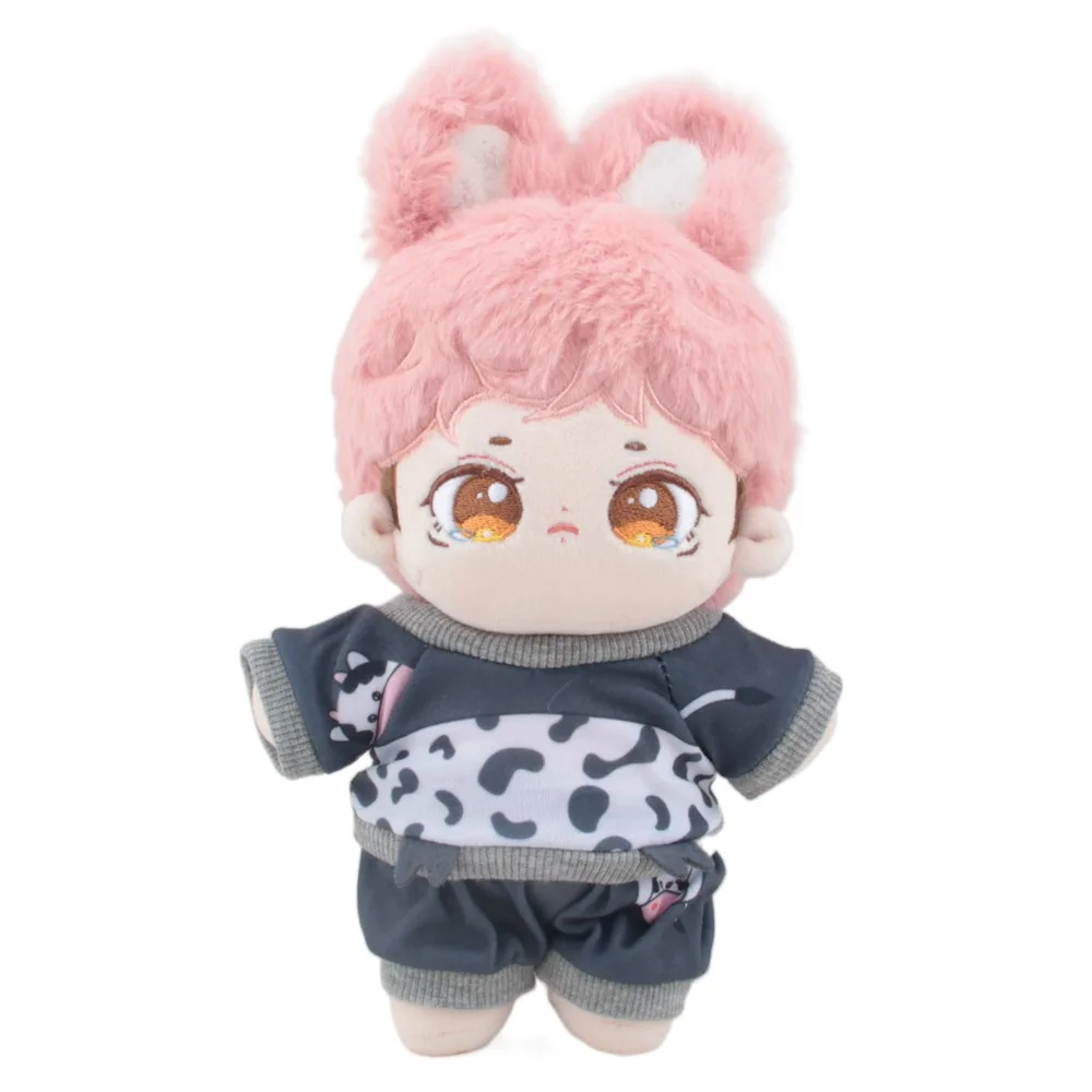 

For 20cm Dolls Top+ Shorts Outfits Plush Toy Clothes for 20 cm Doll Accessories Dinosaur Cow Dolls Sweater Kids Toys Gift