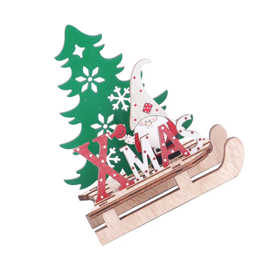

Christmas Desktop Xmas Ornament Tabletop Decorations Wooden Decoration Party