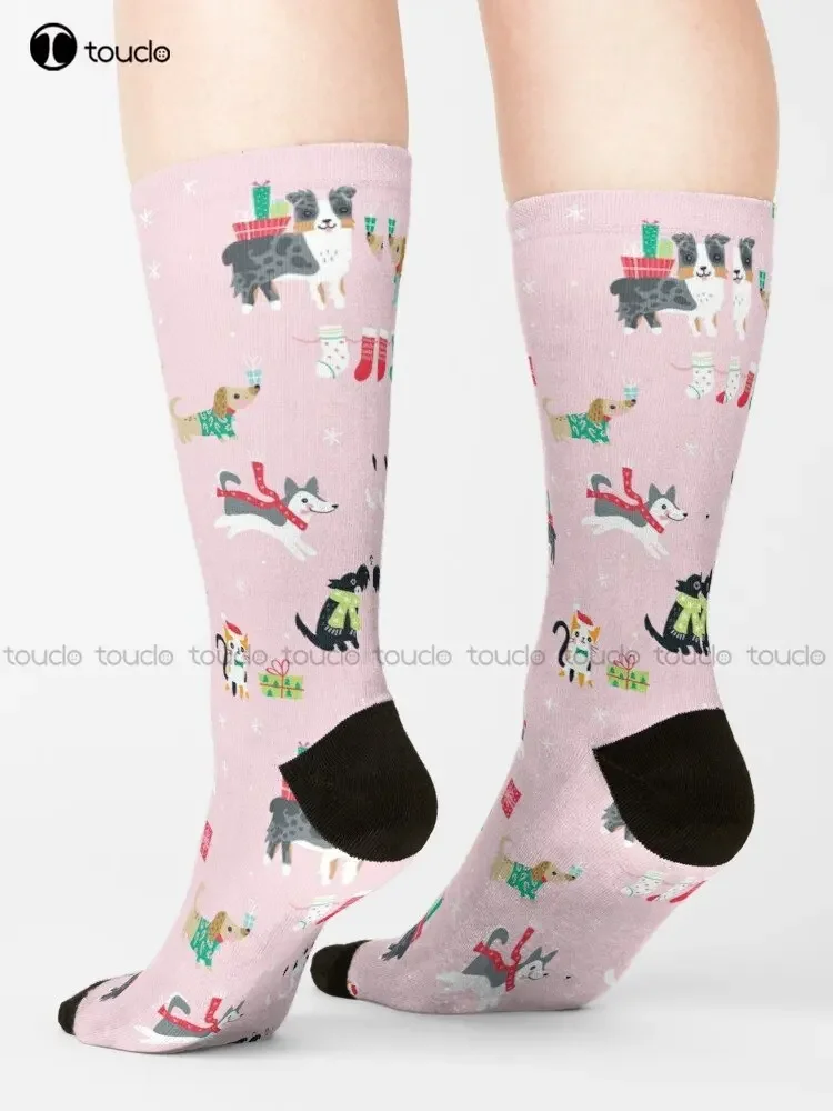 Счастливые Howlidays праздничные рождественские сезонные носки для собак кошек и