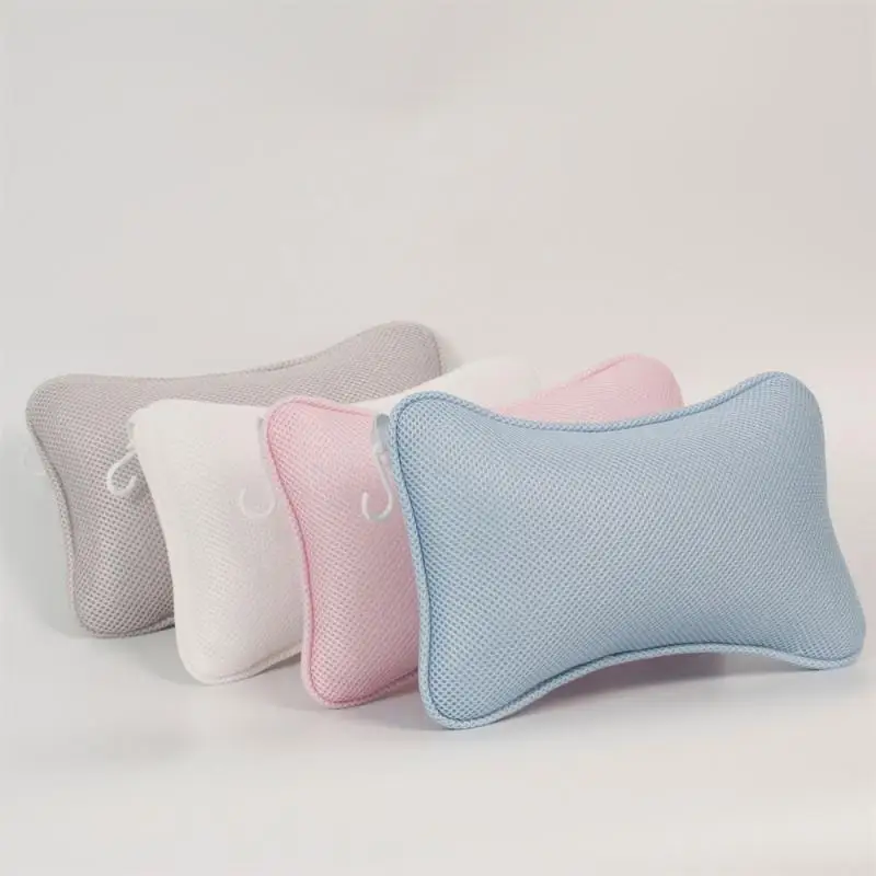 

Bathtub Pillow For Neck Back 3d Mesh Suction Cup Bone-shaped For Bathroom Shower Shower Headrest Easy To Use Bath Pillow