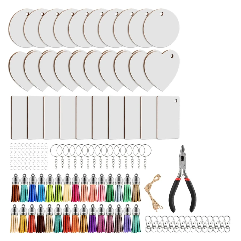 

152 шт., двухсторонний пустой брелок для ключей с принтом