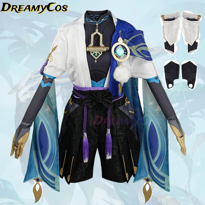 

Game Genshin Impact Scaramouche Wanderer Cosplay Costume Halloween Balladeer Kunikuzushi Bucket Shoes Wig Cos Sumeru Anemo Suit