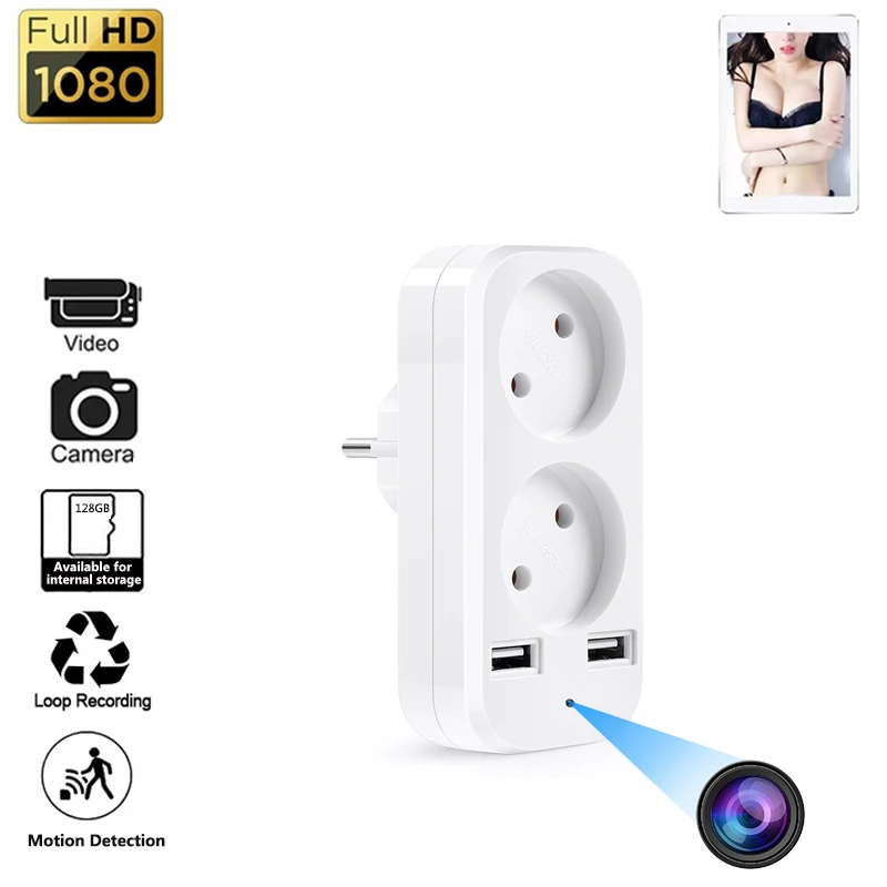 

Настенная розетка стандарта ЕС мини-камера с USB интерфейсом, HD портативная Бытовая вилка, Беспроводная IP-камера с Wi-Fi, Монитор удаленного мон...
