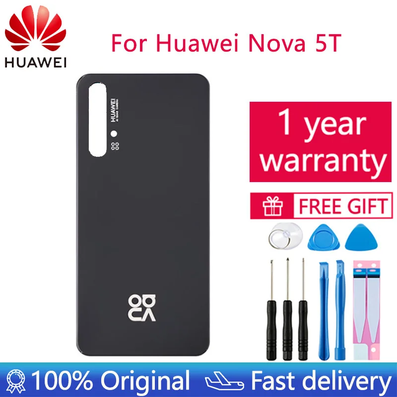 

Новинка, задняя крышка батарейного отсека для Huawei Nova 5T, стеклянная панель 3D для Huawei Nova5T, стеклянный корпус с рамкой, Замена объектива