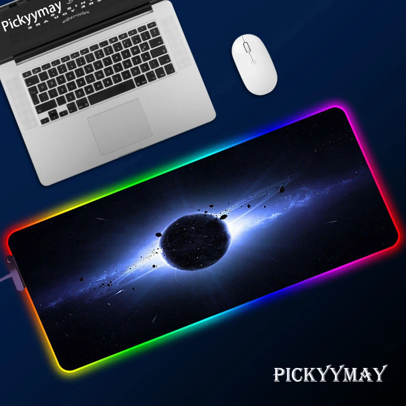 

Large Office RGB LED Illumination Mouse Pad Mat Gamer Solar System Gaming Mousepad Keyboard Compute Anime Desk Mat For CSGO