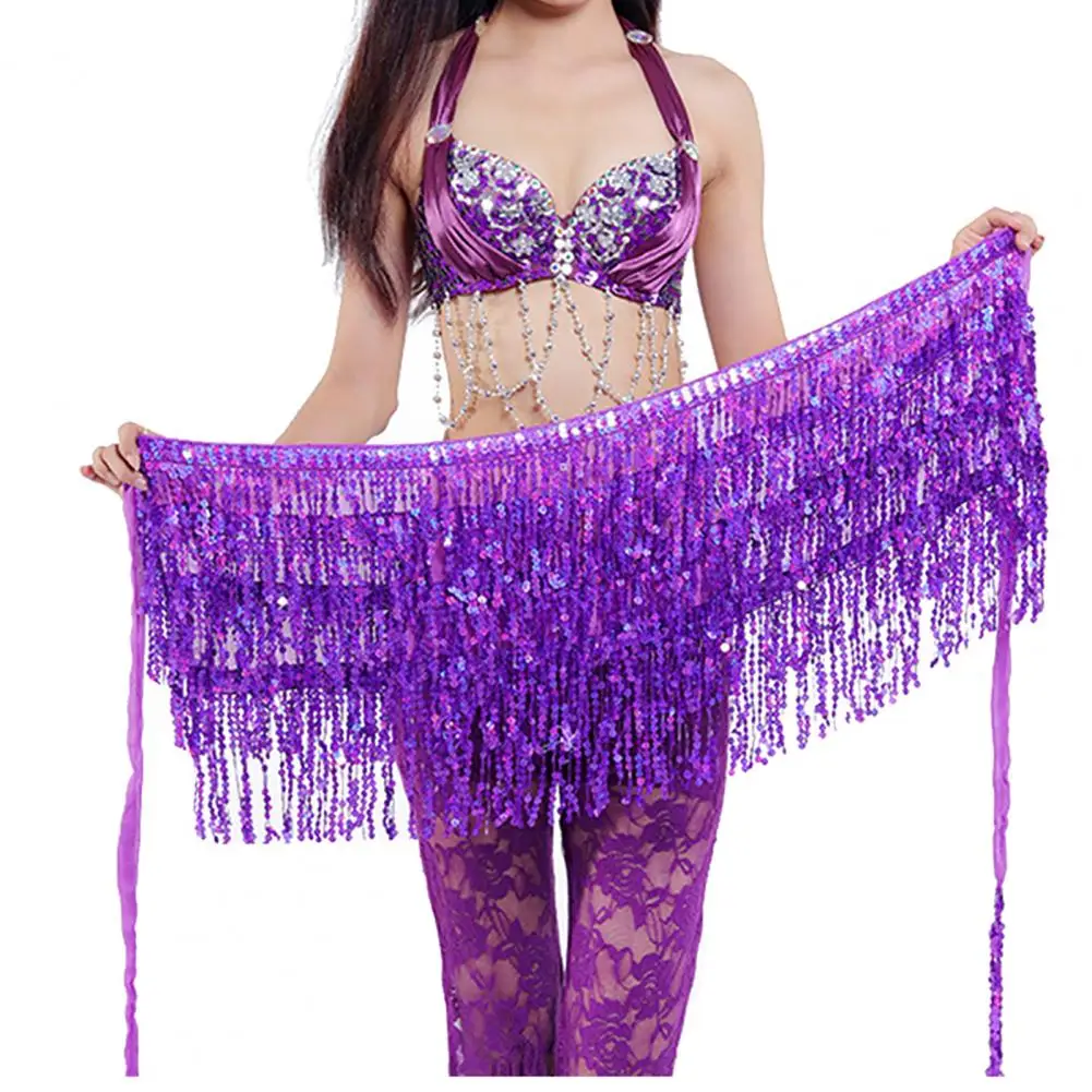 

12 colors belly dance accessories women belly dance hip scarf tassel sequins belt girls belly dance belt