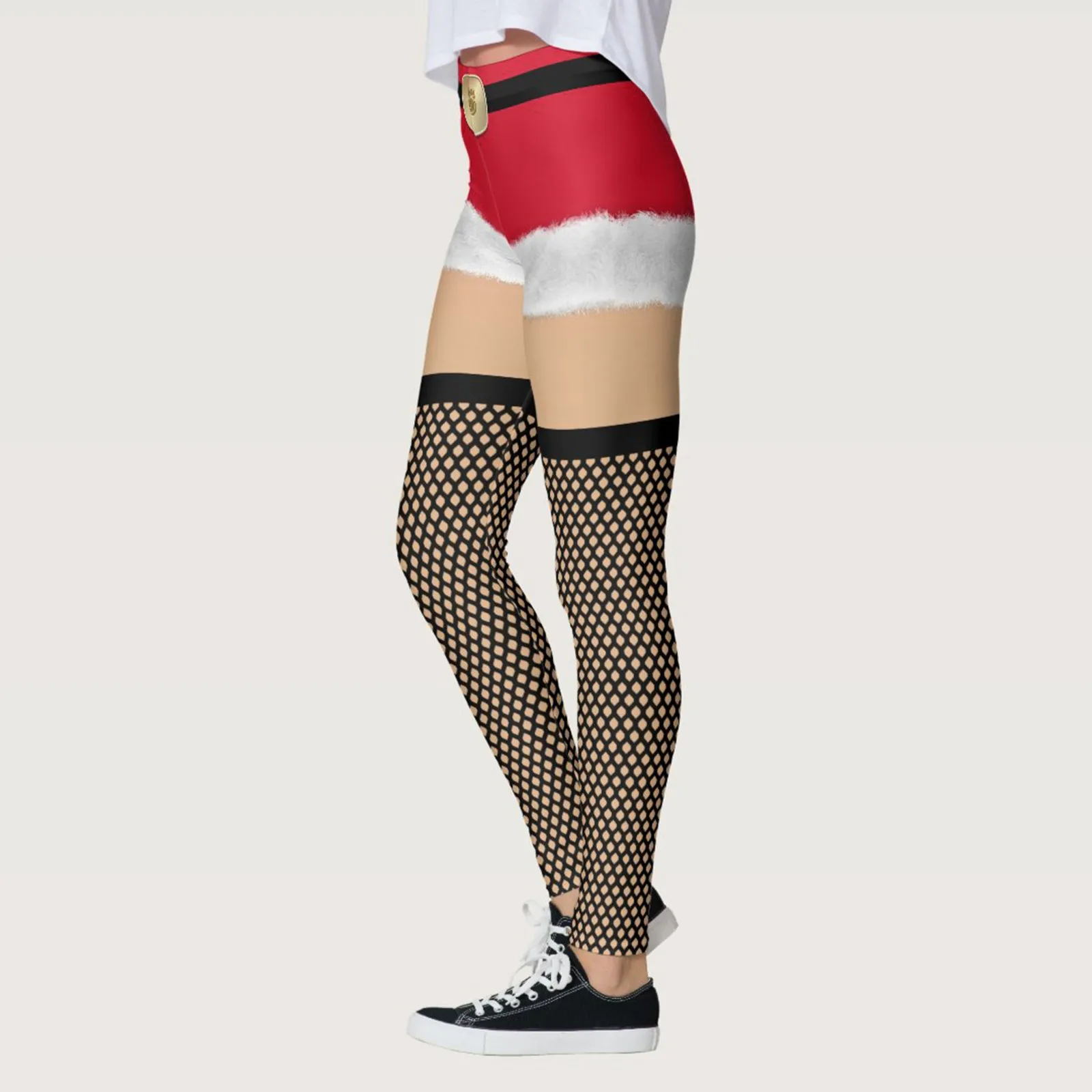 

Женские рождественские бесшовные леггинсы для бега, леггинсы с Санта-Клаусом, облегающие леггинсы для тренировок и подтяжки ягодиц, фитнес...