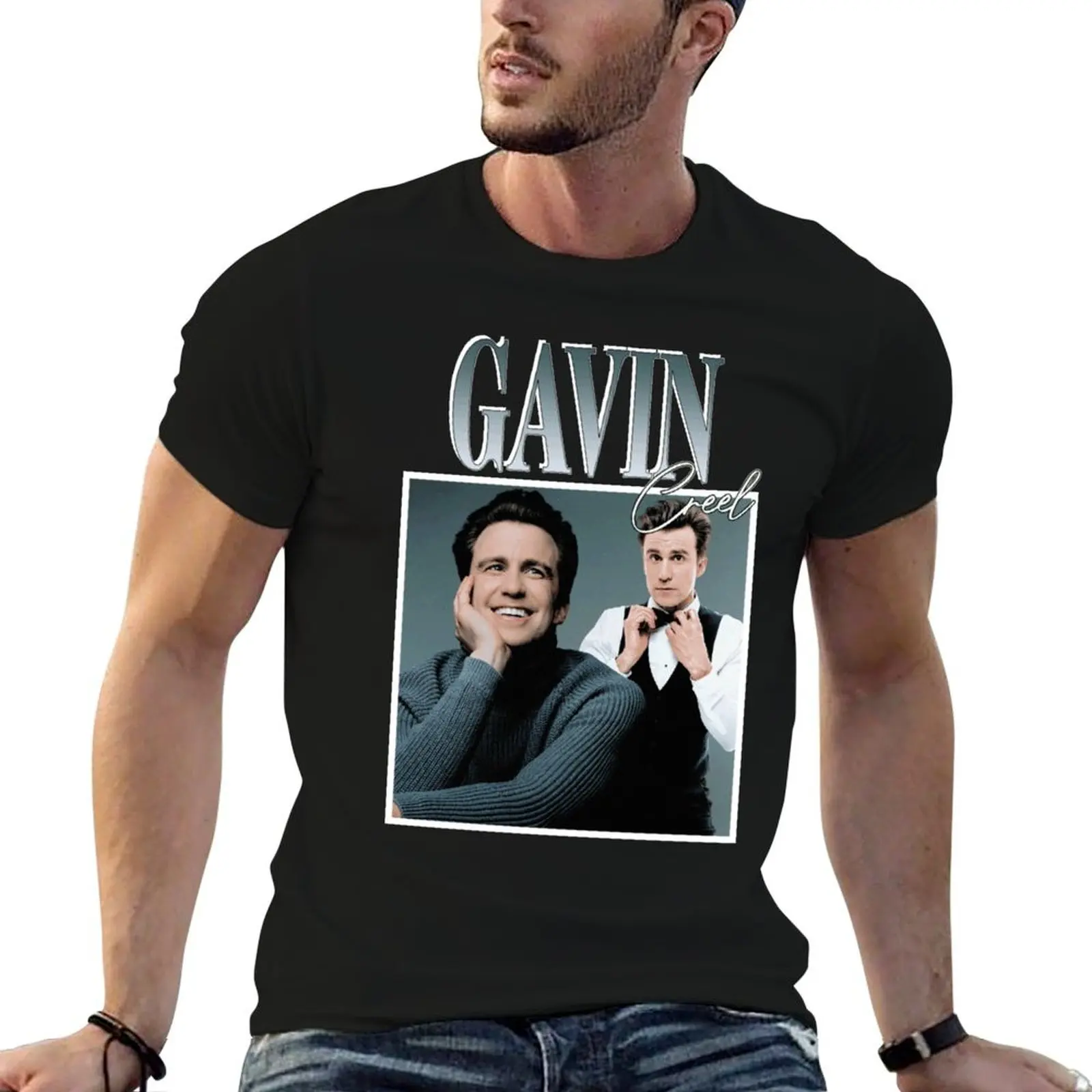 Gavin Creel мужская футболка голубая хлопковая