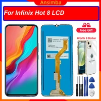 lcd for infinix hot 8 lcd display touch screen digitizer assembly replacement with free case for infinix hot 8 screen display