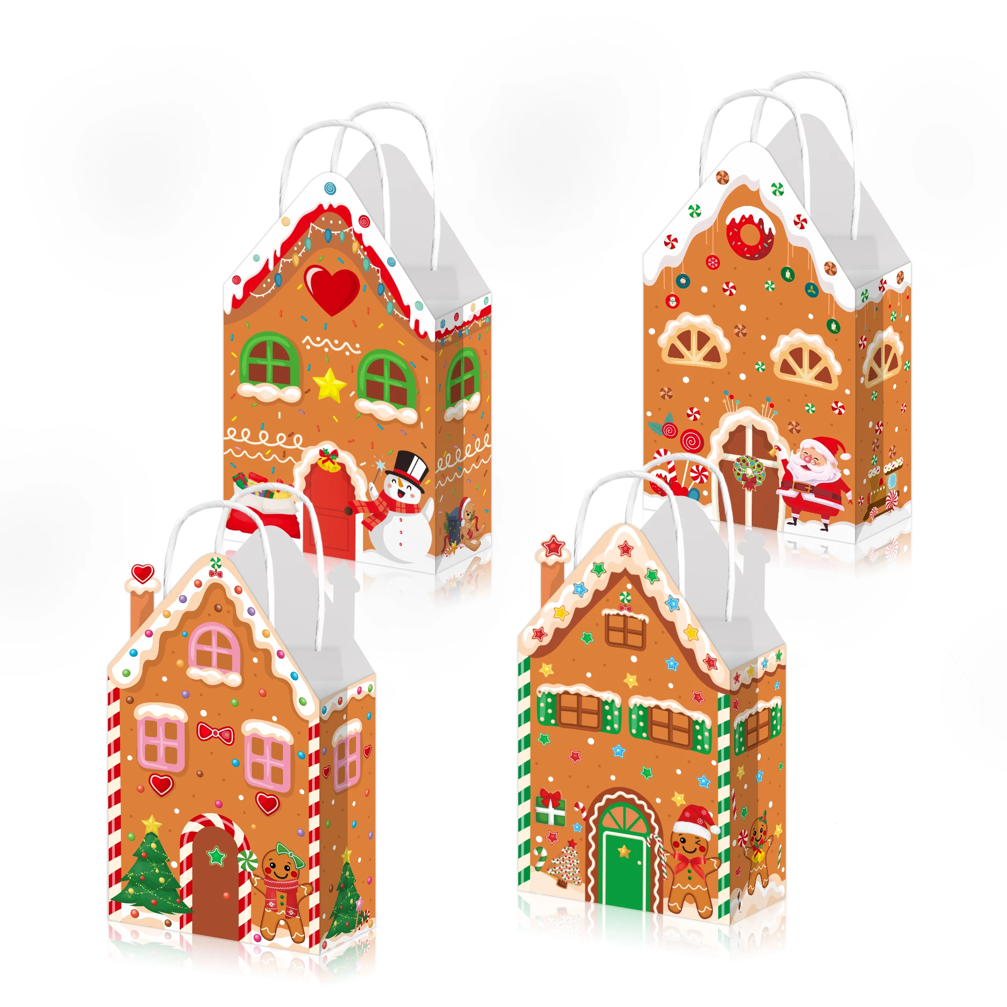 

Рождественские подарочные пакеты из крафтовой бумаги