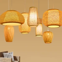 modern bamboo hand woven bamboo art pendant lights dining room bamboo lantern chandelier bedroom living room restaurant light