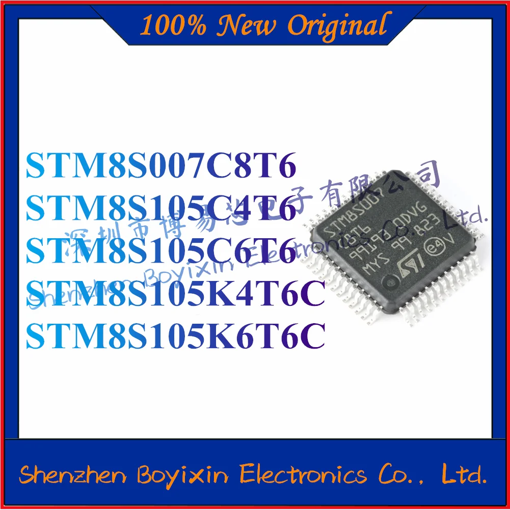 

NEW STM8S007C8T6 STM8S105C4T6 STM8S105C6T6 STM8S105K4T6C STM8S105K6T6C Original Genuine 8-Bit Microcontroller Chip