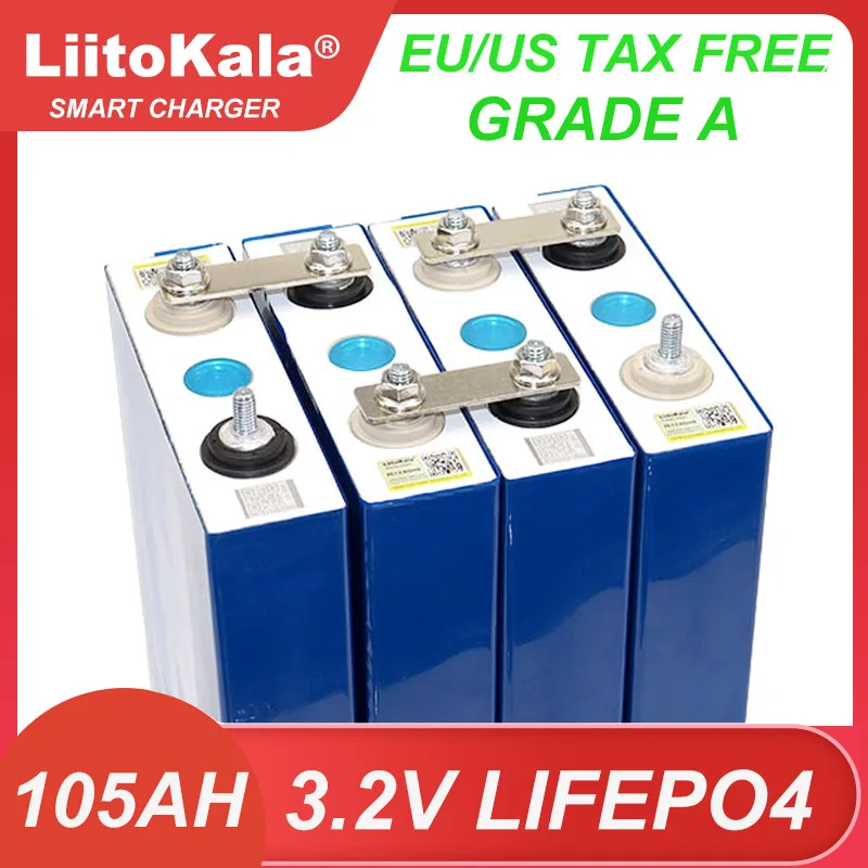 

New 3.2V 105Ah LiFePO4 battery Lithium iron phospha DIY 4s 12V 24V RV Motorcycle Electric Car travel Solar Grade A Batteries