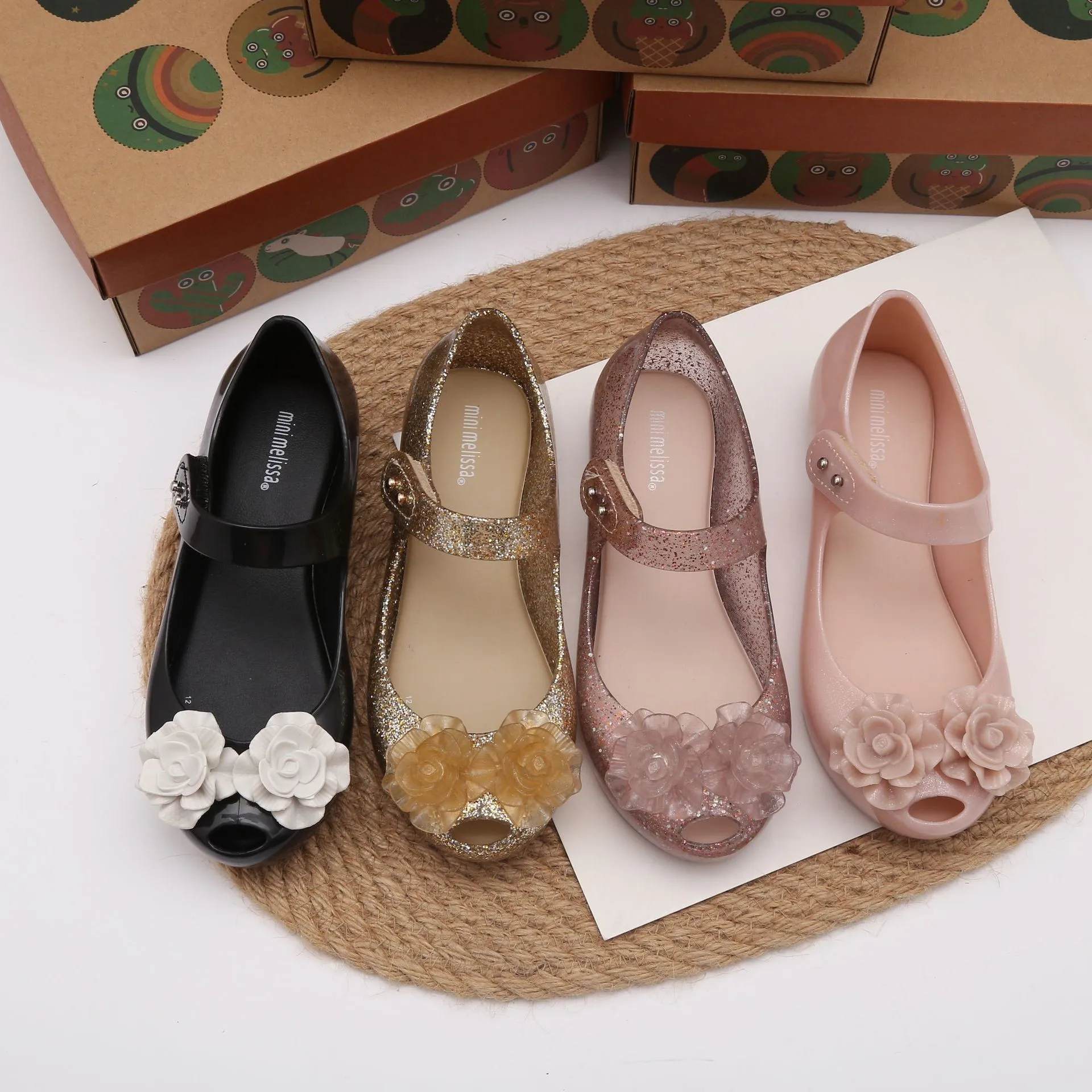 Сандалии-желе детские на мягкой подошве модная повседневная обувь без каблука с