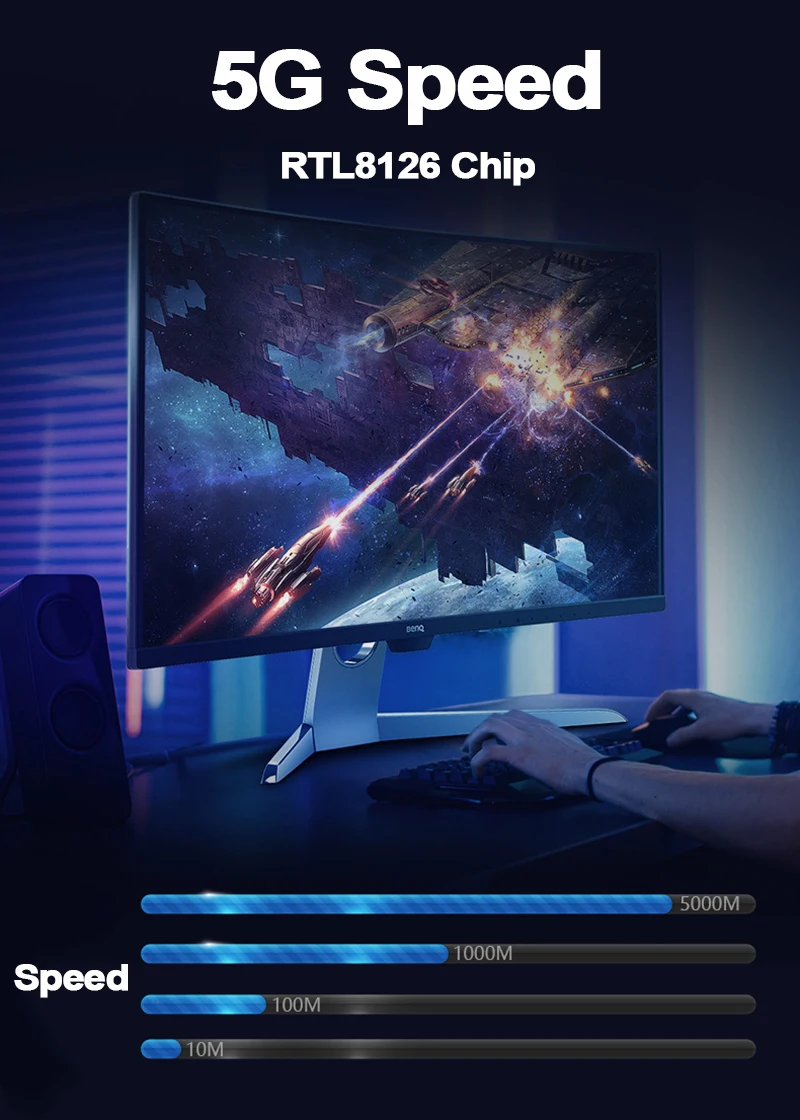 Сетевая карта 5G PCIe к RJ45 чип RTL8126 гигабитный Ethernet PCI Express сетевая 10/100/2500/5000 Мбит/с 1