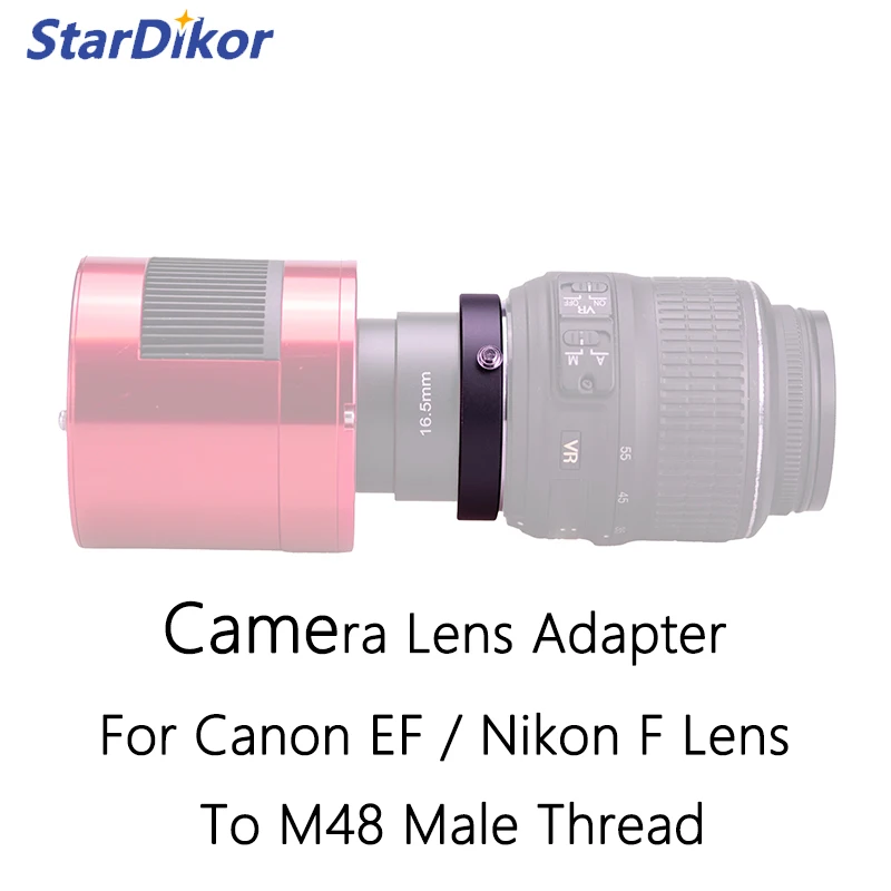 Адаптер объектива StarDikor для камеры Canon EF / Nikon F к M48 адаптер с наружной резьбой для ZWO QHY астрономической камеры 294 533 2600