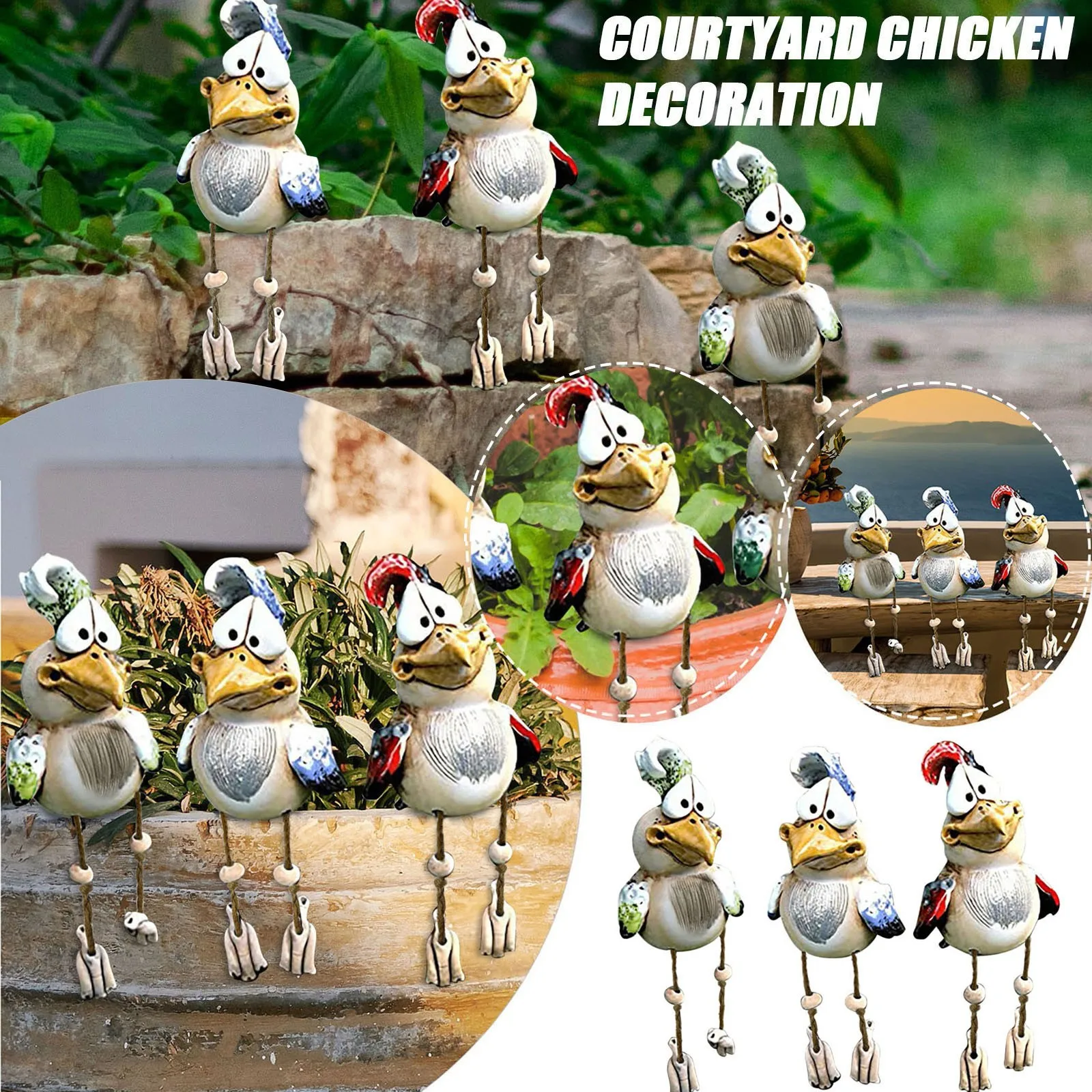 

Funny Chicken Farm Farm Art-backyard Decoration Courtyard Chicken Decoration Garden Statues Outdoor Yard Landscape Sculptures