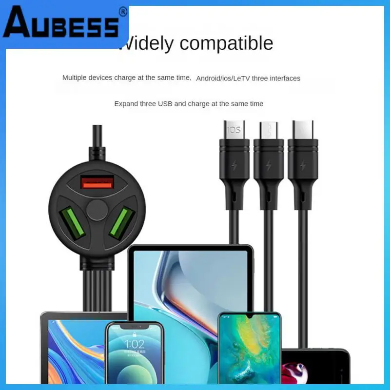 

120cm Fast Charging Data Line Data Transmission Multi-function Mobile Phone Data Cable Portable Fast Charge Office Accessories