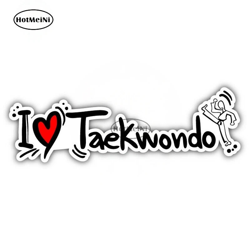 

HotMeiNi 13 см I Love Taekwondo для автомобильных наклеек, водонепроницаемая наклейка, аниме переводки, личность, креативный, подходит для GTR EVO
