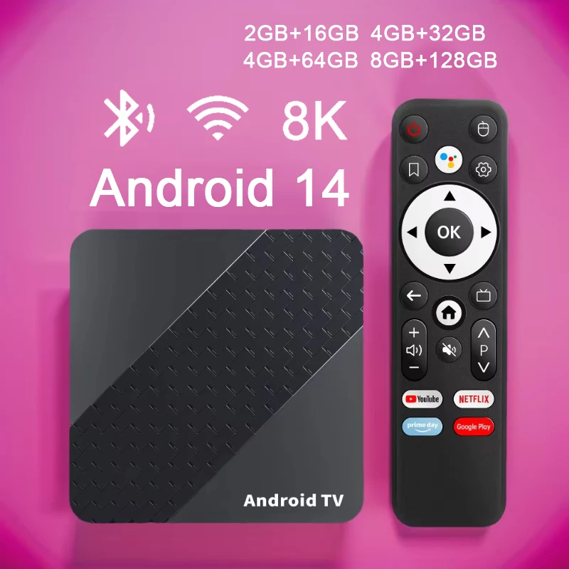 Медиаплеер Netflix Smart TV Box Android14 RK3518 Dual Wifi6 BT5.4 32G ...