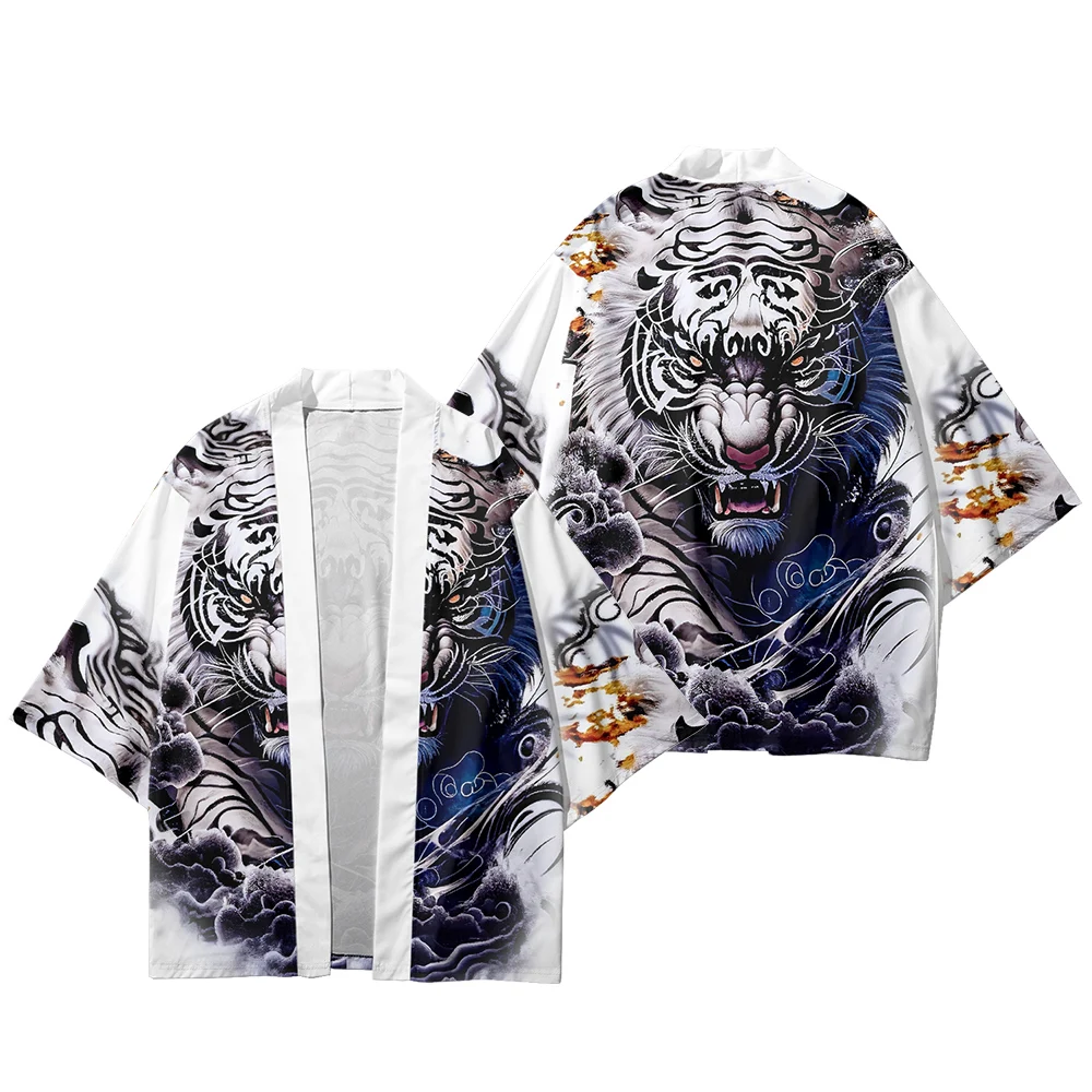 Халат-кимоно для мужчин и женщин хаори с японским тигровым принтом традиционный