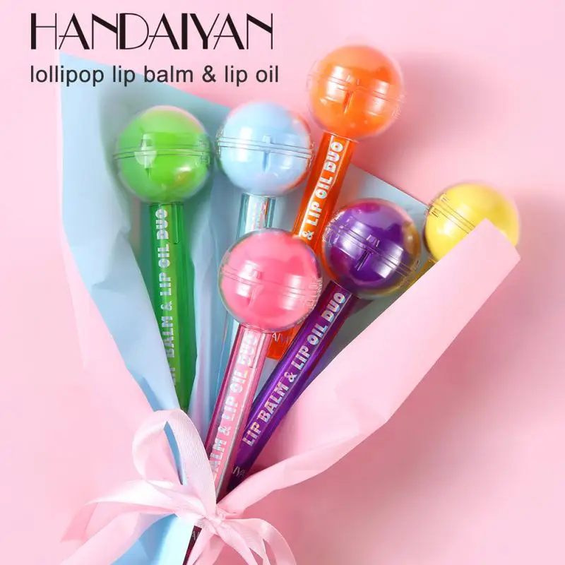 

HANDAIYAN Dual-use Lollipop Color Changing Lipstick Lip Lollipop Moisturizing Lipstick Lipstick Oil Gloss Lip