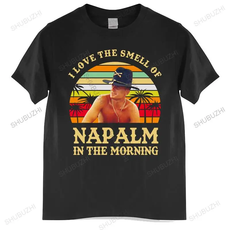 

Fashion brand t shirt mens I Love The Smell of Napalm in The Morning Vintage Retro T-Shirt Bill Kilgore Apocalypse