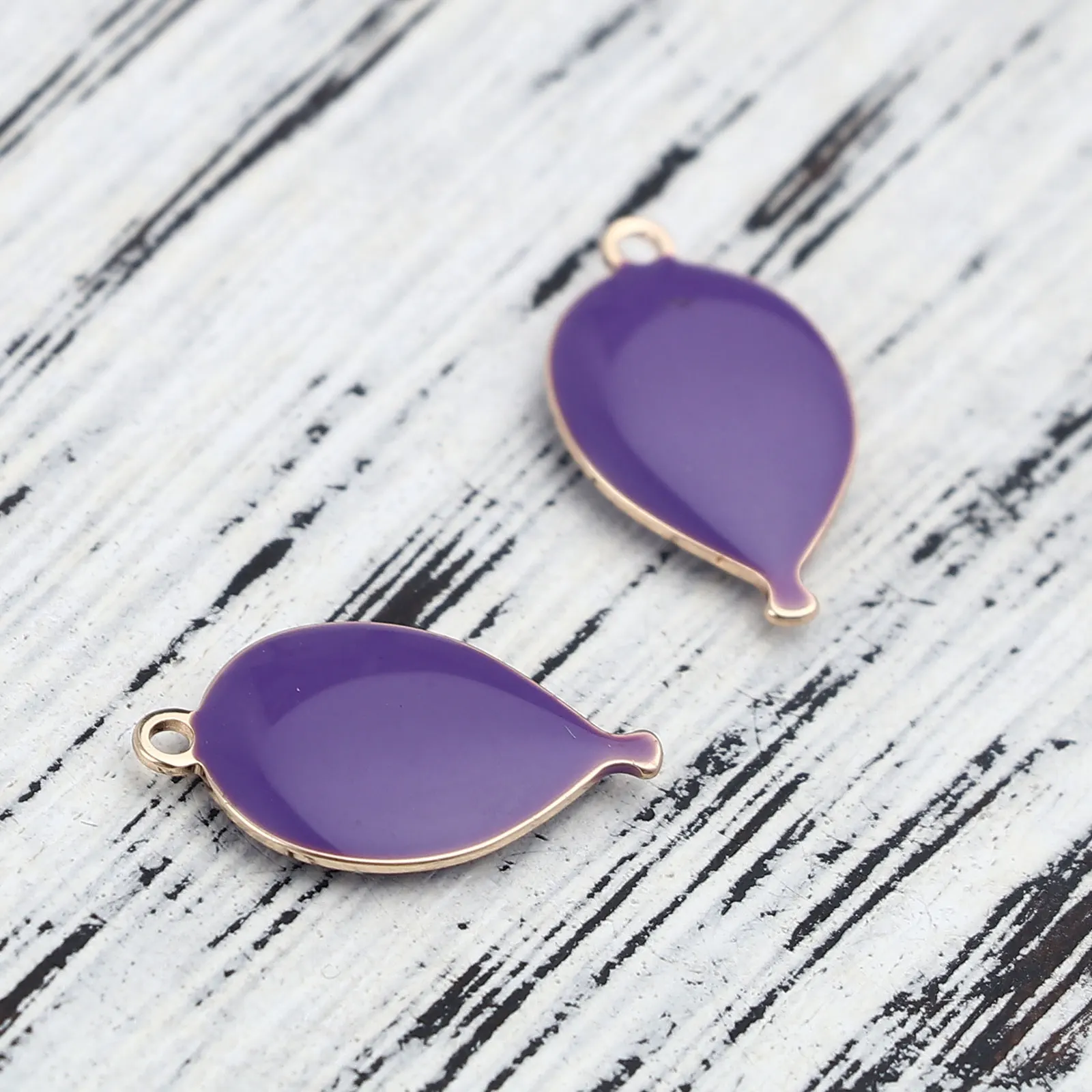 10 шт. медные двухсторонние эмалированные шары с блестками подвески Золотая эмаль