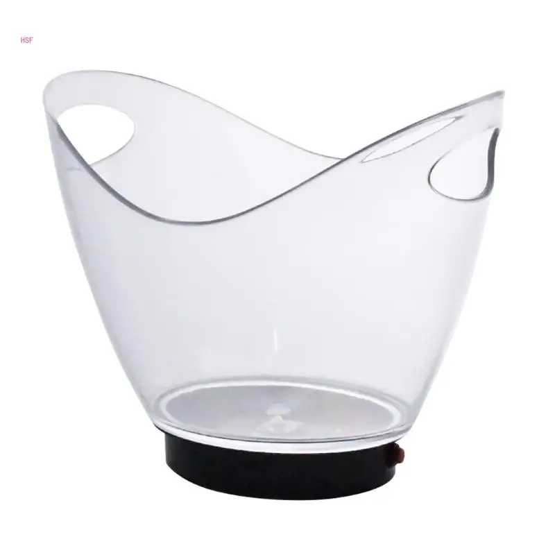 

Double Handle Transparent Luminous Ice Bucket Colorful Luminous Ice Buckets