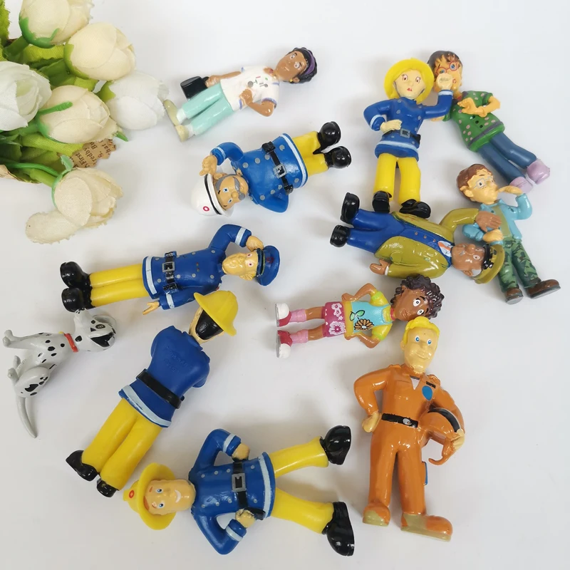 

8-100Pcs Kawaii Cute Fireman Sam Figure Rare Limited Collection Model Figurine Toy Gift For Kid Child