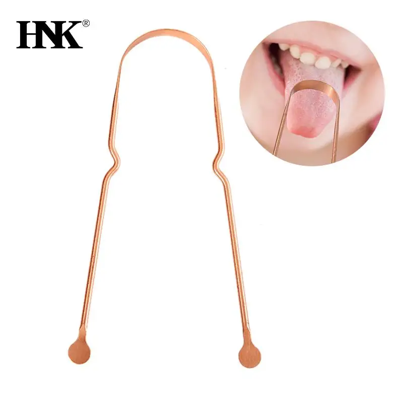 

1Pcs Oral Care Copper Copper Tongue Scraper Cleaner Fresh Breath Dental Cleaning Health Hygiene Tool