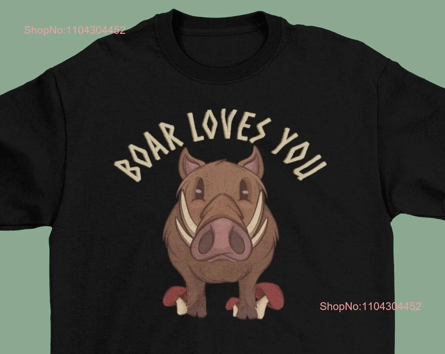 Классическая футболка Boar Loves You Valheim с длинными или короткими рукавами