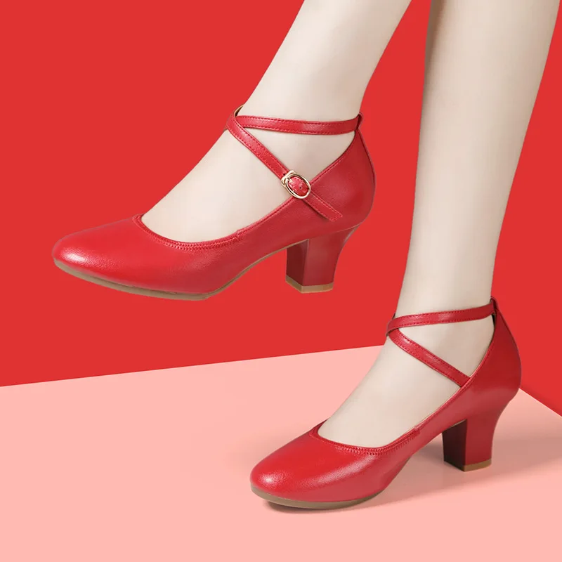 5 см 6 модные удобные туфли на среднем блочном каблуке женские туфли-лодочки 2025