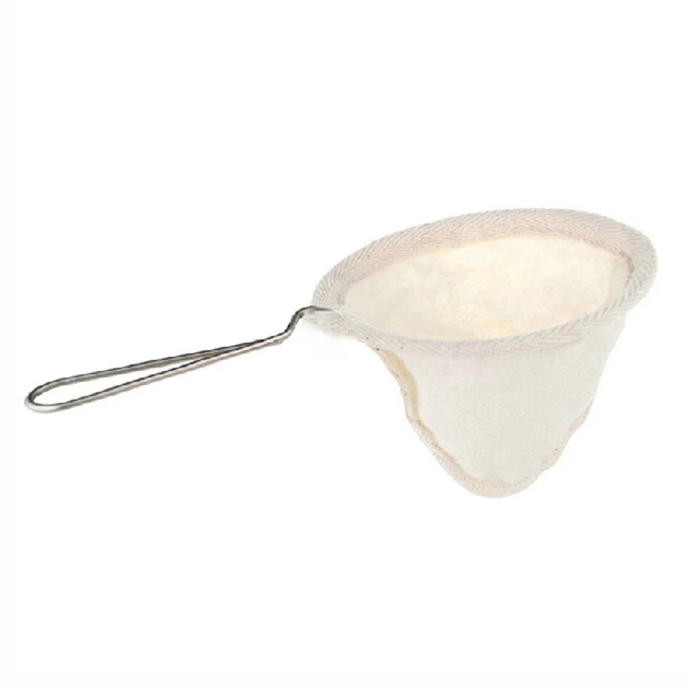

Stainless Steel Handle Cloth Sock Coffee Filter Flannel Hand-Pushed Reusable Coffee Filter Bag Environmental Home Coffee Filter
