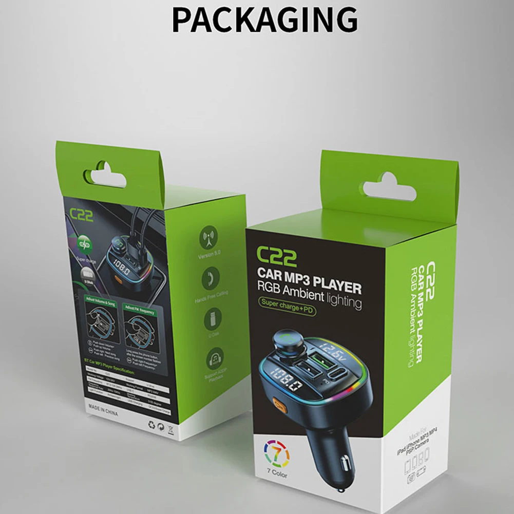 

Автомобильное зарядное устройство, 3 USB-порта, Bluetooth, 12-24 в пост. Тока