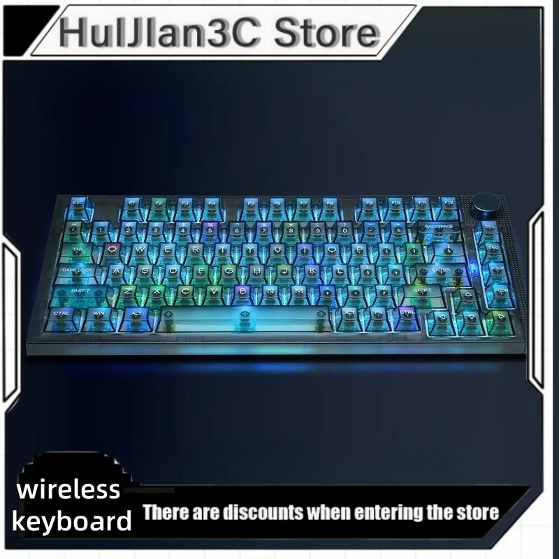 Kw75 Беспроводная механическая клавиатура Bluetooth 81-клавишная USB-интерфейс с