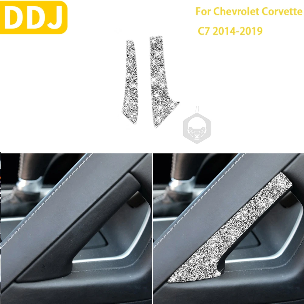 

Central Armrest on Both Sides Trim Sticker For Chevrolet Corvette C7 2014-2019 Car Accessory Soft Bling Crystal For Women Girls