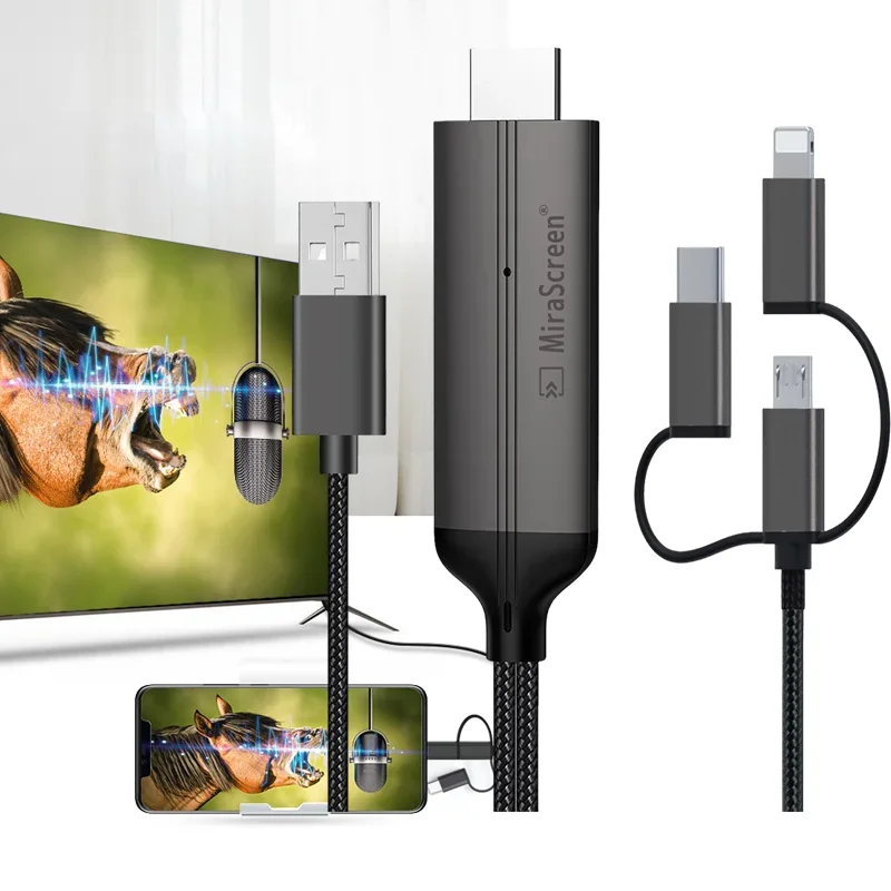 LD36 провод HD потоковый дисплей TV Stick Dongle USB 3 в 1 Plug Play зеркальный экран для Andriod HDTV