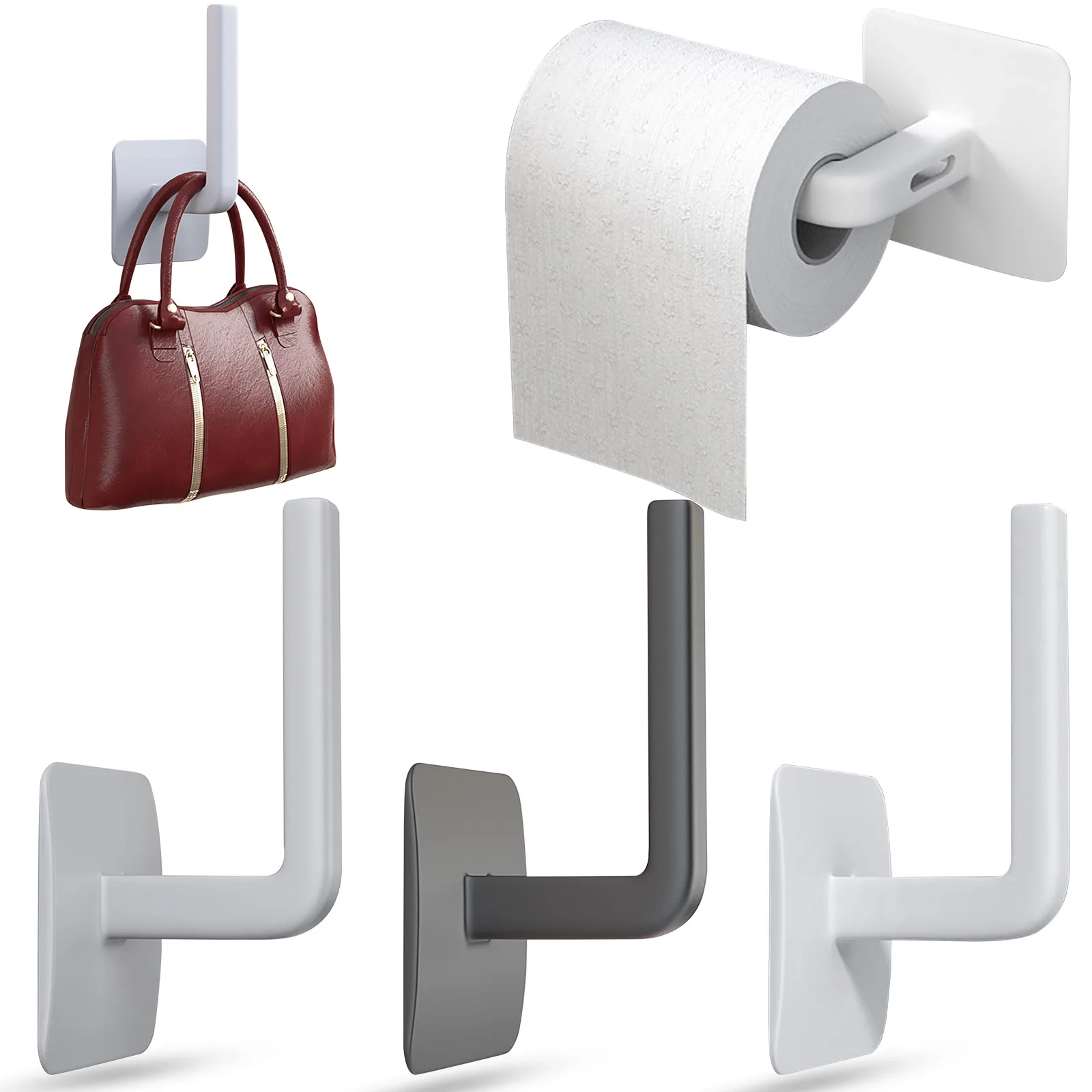 

1Pc Kitchen Self-adhesive Accessories Under Cabinet Paper Roll Rack Towel Holder Tissue Hanger Storage Rack for Bathroom Toilet