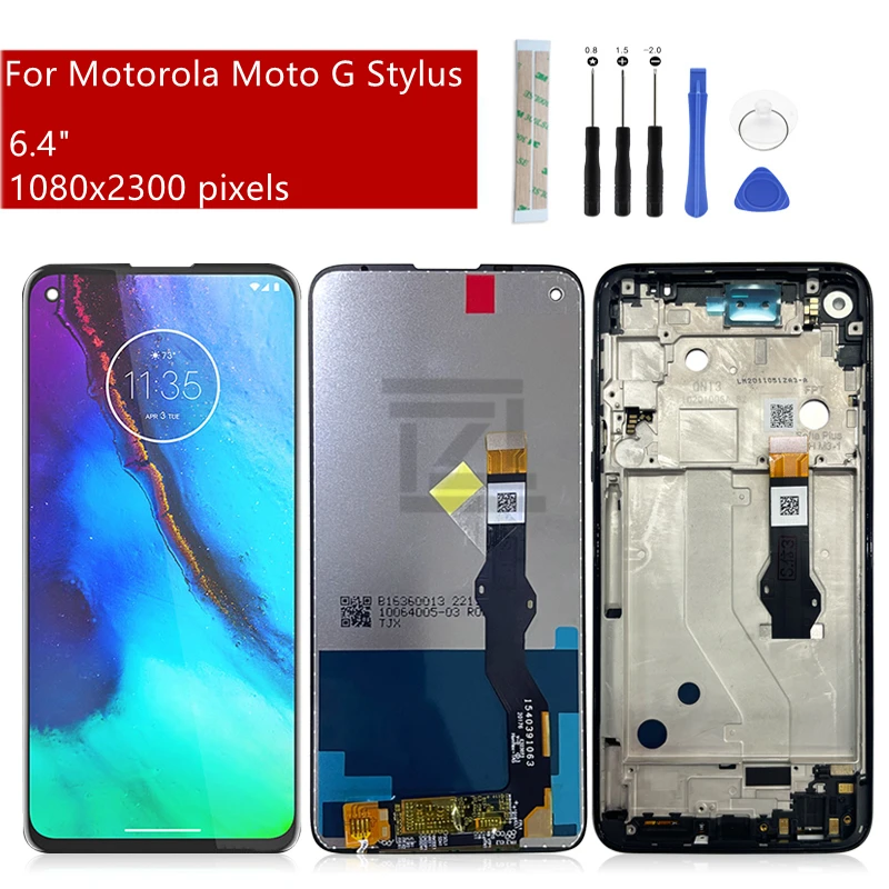 ЖК-дисплей для Motorola Moto G Stylus 2020 с сенсорным экраном и дигитайзером в сборе, дисплей с рамкой XT2043, запасные части для ремонта